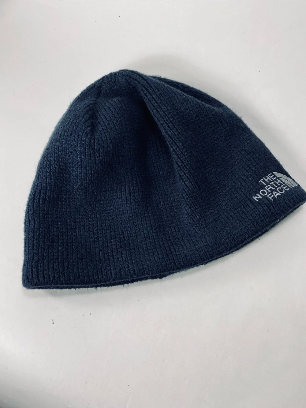 The North Face Jim Beanie Dark Blue Ribbed Fleece Lined Hat Beanie